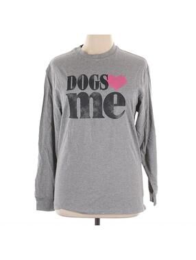 Modern Lux Gray Long Sleeve T-Shirt Size XL Dogs Love Me